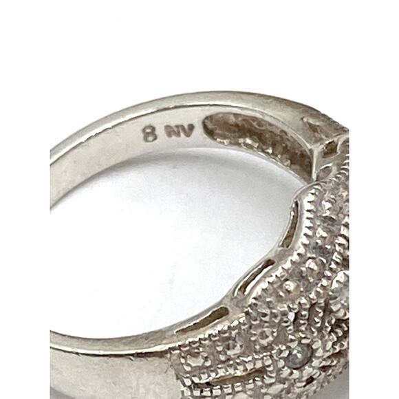 925 NV Ring Sterling Silver Ruby Cubic Zirconium Size 7.5 - Picture 4 of 12